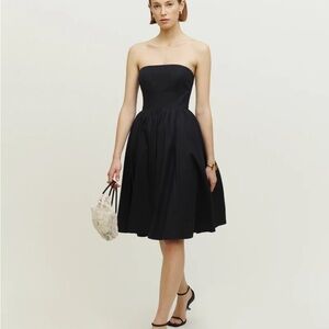 Reformation Black Strapless Dress